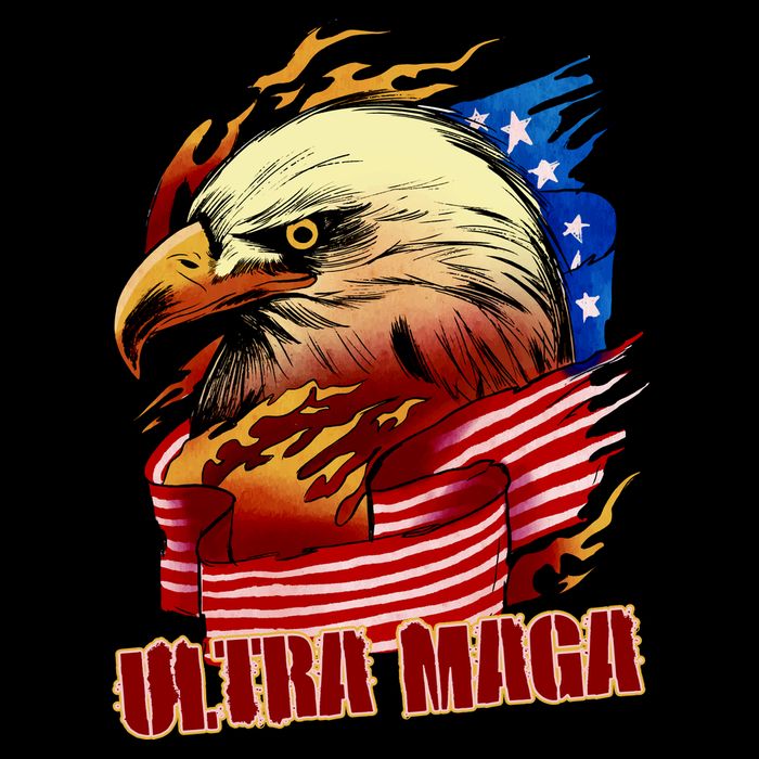 Ultra MAGA Bald Eagle Anti Biden Trump 2024 USA America Flatbill Hat