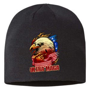 Ultra MAGA Bald Eagle Anti Biden Trump 2024 USA America Sustainable Beanie