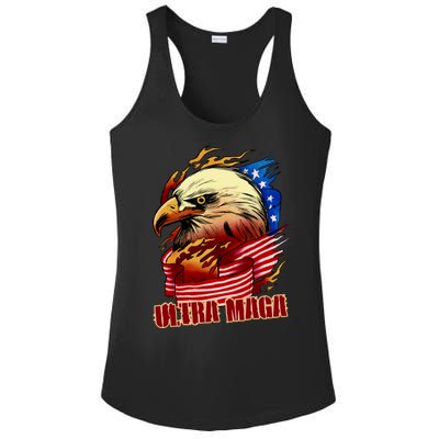 Ultra MAGA Bald Eagle Anti Biden Trump 2024 USA America Ladies PosiCharge Competitor Racerback Tank