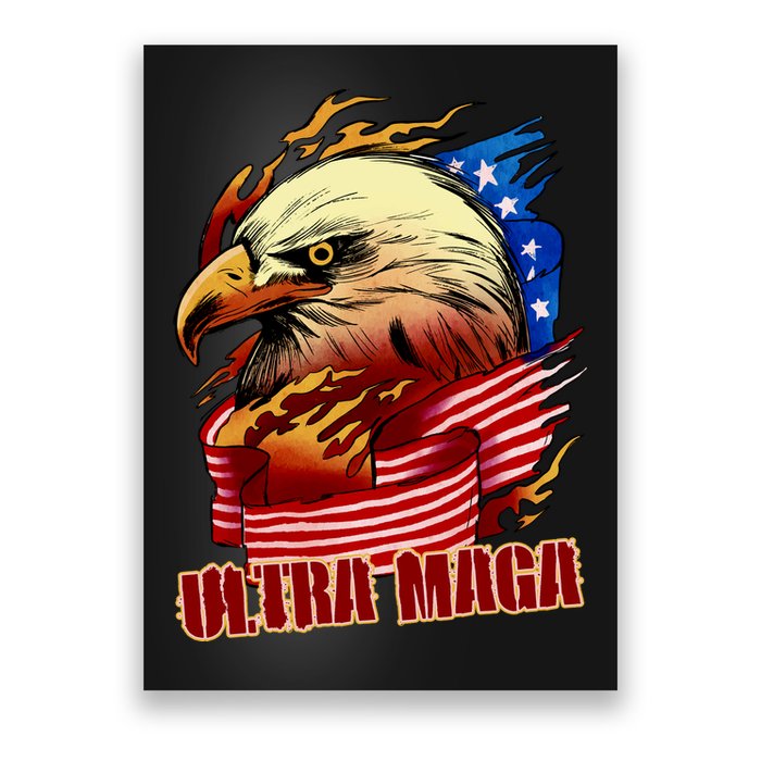 Ultra MAGA Bald Eagle Anti Biden Trump 2024 USA America Poster