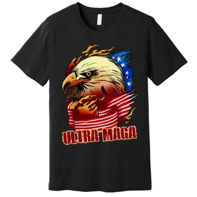 Ultra MAGA Bald Eagle Anti Biden Trump 2024 USA America Premium T-Shirt