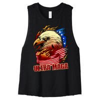 Ultra MAGA Bald Eagle Anti Biden Trump 2024 USA America Women's Racerback Cropped Tank