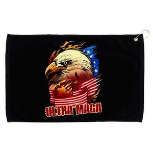 Ultra MAGA Bald Eagle Anti Biden Trump 2024 USA America Grommeted Golf Towel