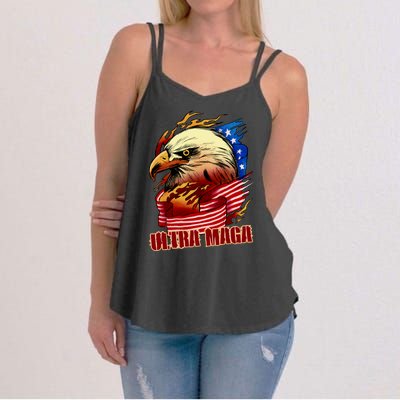 Ultra MAGA Bald Eagle Anti Biden Trump 2024 USA America Women's Strappy Tank