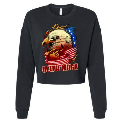 Ultra MAGA Bald Eagle Anti Biden Trump 2024 USA America Cropped Pullover Crew