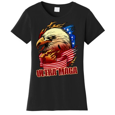 Ultra MAGA Bald Eagle Anti Biden Trump 2024 USA America Women's T-Shirt