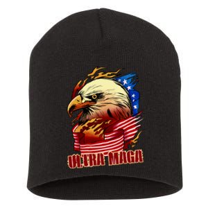 Ultra MAGA Bald Eagle Anti Biden Trump 2024 USA America Short Acrylic Beanie