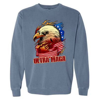 Ultra MAGA Bald Eagle Anti Biden Trump 2024 USA America Garment-Dyed Sweatshirt