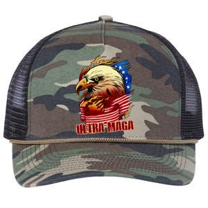 Ultra MAGA Bald Eagle Anti Biden Trump 2024 USA America Retro Rope Trucker Hat Cap