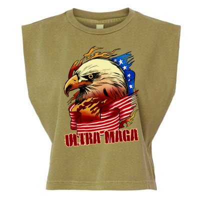 Ultra MAGA Bald Eagle Anti Biden Trump 2024 USA America Garment-Dyed Women's Muscle Tee