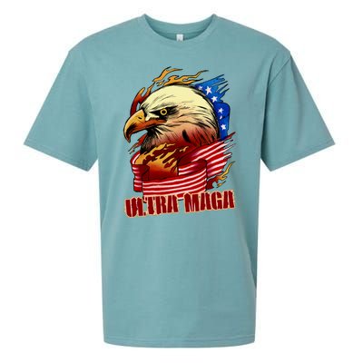 Ultra MAGA Bald Eagle Anti Biden Trump 2024 USA America Sueded Cloud Jersey T-Shirt