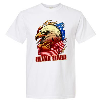 Ultra MAGA Bald Eagle Anti Biden Trump 2024 USA America Garment-Dyed Heavyweight T-Shirt