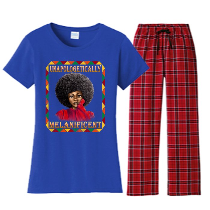 Unapologetically Melanificent Black History Black Magic Gift Women's Flannel Pajama Set