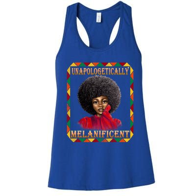 Unapologetically Melanificent Black History Black Magic Gift Women's Racerback Tank