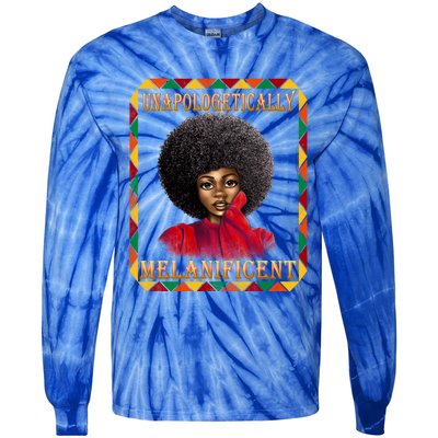 Unapologetically Melanificent Black History Black Magic Gift Tie-Dye Long Sleeve Shirt