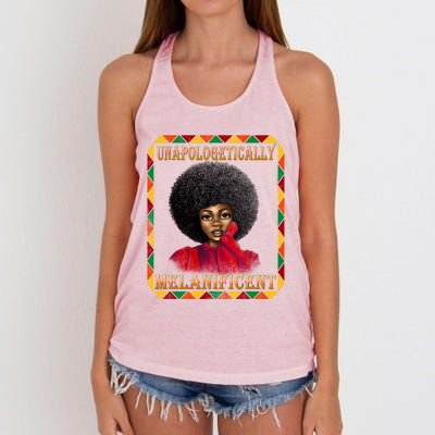 Unapologetically Melanificent Black History Black Magic Gift Women's Knotted Racerback Tank