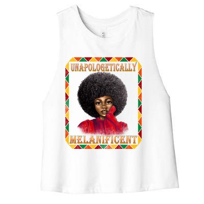 Unapologetically Melanificent Black History Black Magic Gift Women's Racerback Cropped Tank