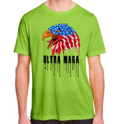 Ultra MAGA Bald Eagle Bloody Splatter Trump 2024 Anti Biden Adult ChromaSoft Performance T-Shirt