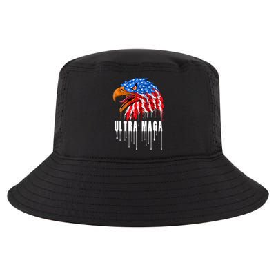 Ultra MAGA Bald Eagle Bloody Splatter Trump 2024 Anti Biden Cool Comfort Performance Bucket Hat