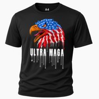 Ultra MAGA Bald Eagle Bloody Splatter Trump 2024 Anti Biden Performance Shirt