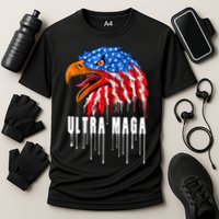 Ultra MAGA Bald Eagle Bloody Splatter Trump 2024 Anti Biden Performance Shirt