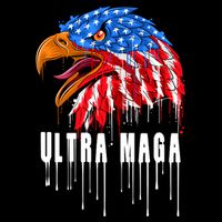 Ultra MAGA Bald Eagle Bloody Splatter Trump 2024 Anti Biden Performance Shirt