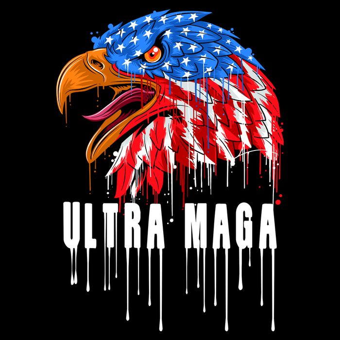 Ultra MAGA Bald Eagle Bloody Splatter Trump 2024 Anti Biden Performance Shirt