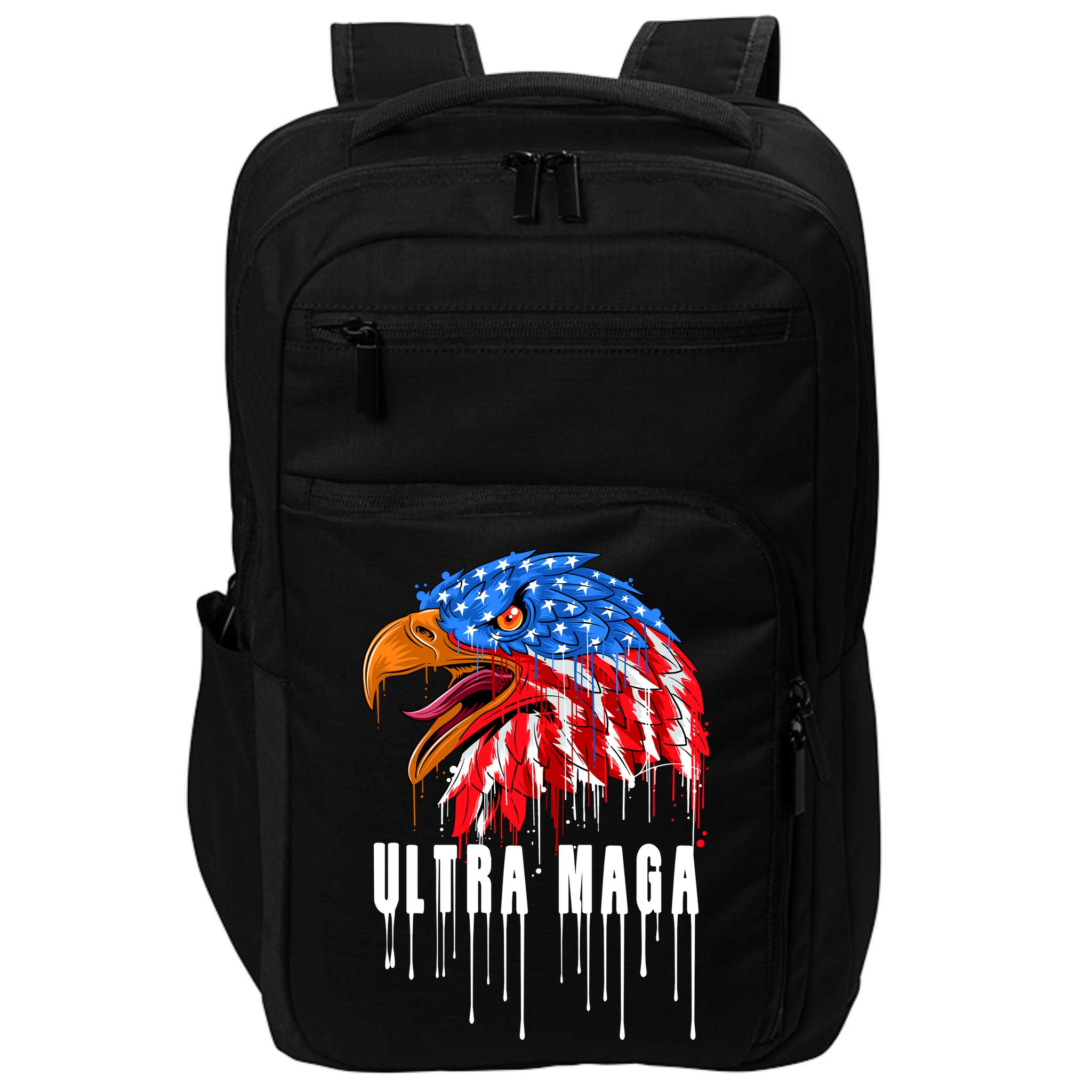 Ultra MAGA Bald Eagle Bloody Splatter Trump 2024 Anti Biden Impact Tech Backpack