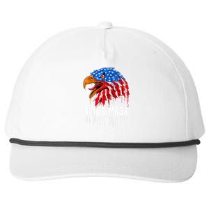 Ultra MAGA Bald Eagle Bloody Splatter Trump 2024 Anti Biden Snapback Five-Panel Rope Hat