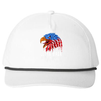 Ultra MAGA Bald Eagle Bloody Splatter Trump 2024 Anti Biden Snapback Five-Panel Rope Hat