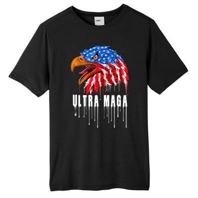 Ultra MAGA Bald Eagle Bloody Splatter Trump 2024 Anti Biden Tall Fusion ChromaSoft Performance T-Shirt