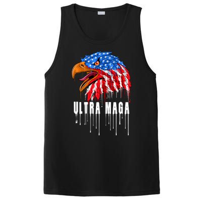 Ultra MAGA Bald Eagle Bloody Splatter Trump 2024 Anti Biden PosiCharge Competitor Tank