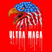 Ultra MAGA Bald Eagle Bloody Splatter Trump 2024 Anti Biden Doggie Tank