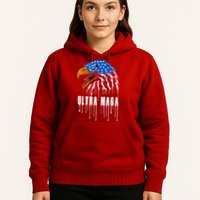 Ultra MAGA Bald Eagle Bloody Splatter Trump 2024 Anti Biden Hoodie