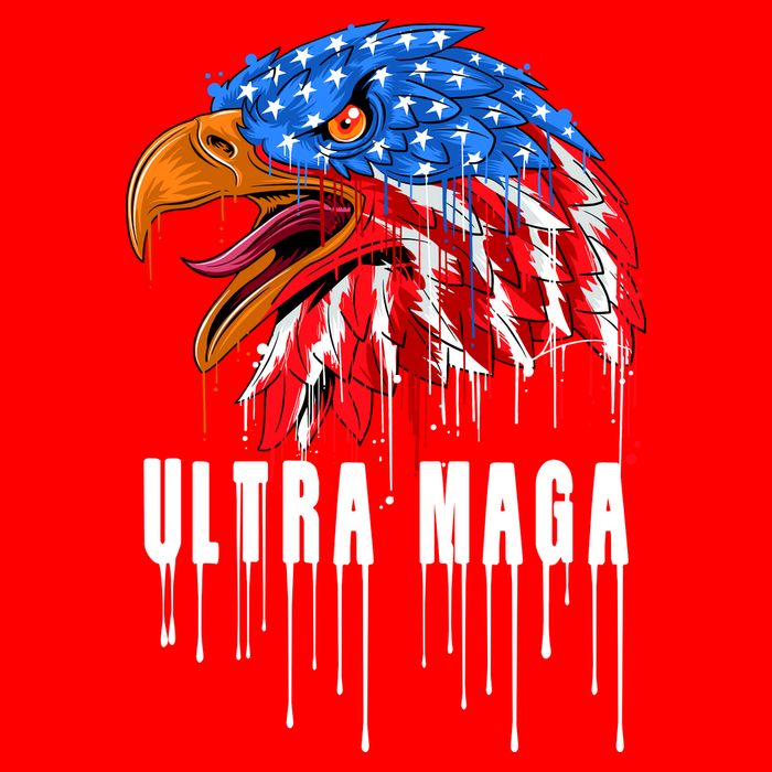 Ultra MAGA Bald Eagle Bloody Splatter Trump 2024 Anti Biden Hoodie