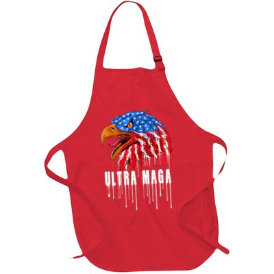 Ultra MAGA Bald Eagle Bloody Splatter Trump 2024 Anti Biden Apron