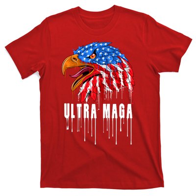 Ultra MAGA Bald Eagle Bloody Splatter Trump 2024 Anti Biden T-Shirt