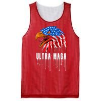 Ultra MAGA Bald Eagle Bloody Splatter Trump 2024 Anti Biden Mesh Reversible Basketball Jersey Tank