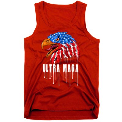 Ultra MAGA Bald Eagle Bloody Splatter Trump 2024 Anti Biden Tank Top