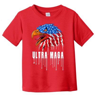 Ultra MAGA Bald Eagle Bloody Splatter Trump 2024 Anti Biden Toddler T-Shirt