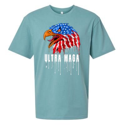 Ultra MAGA Bald Eagle Bloody Splatter Trump 2024 Anti Biden Sueded Cloud Jersey T-Shirt