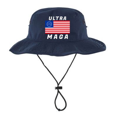 Ultra MAGA Betsy Ross 1776 Flag Trump 2024 Anti Biden Legacy Cool Fit Booney Bucket Hat