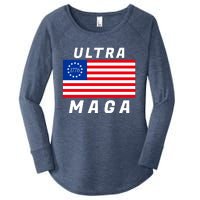 Ultra MAGA Betsy Ross 1776 Flag Trump 2024 Anti Biden Women's Perfect Tri Tunic Long Sleeve Shirt