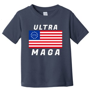 Ultra MAGA Betsy Ross 1776 Flag Trump 2024 Anti Biden Toddler T-Shirt