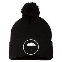 Umbrella Simple Emblem Pom Pom 12in Knit Beanie