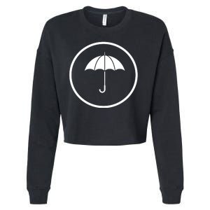 Umbrella Simple Emblem Cropped Pullover Crew