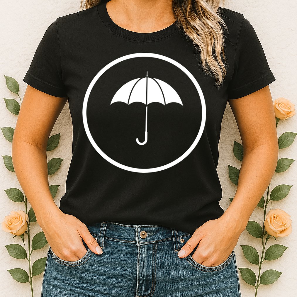Umbrella Simple Emblem Womens T-Shirt
