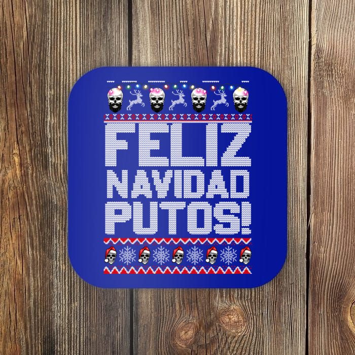 Ugly Mexican Christmas Feliz Navidad Putos Funny Gift Coaster