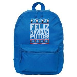 Ugly Mexican Christmas Feliz Navidad Putos Funny Gift 16 in Basic Backpack