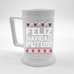 Ugly Mexican Christmas Feliz Navidad Putos Funny Gift Beer Stein